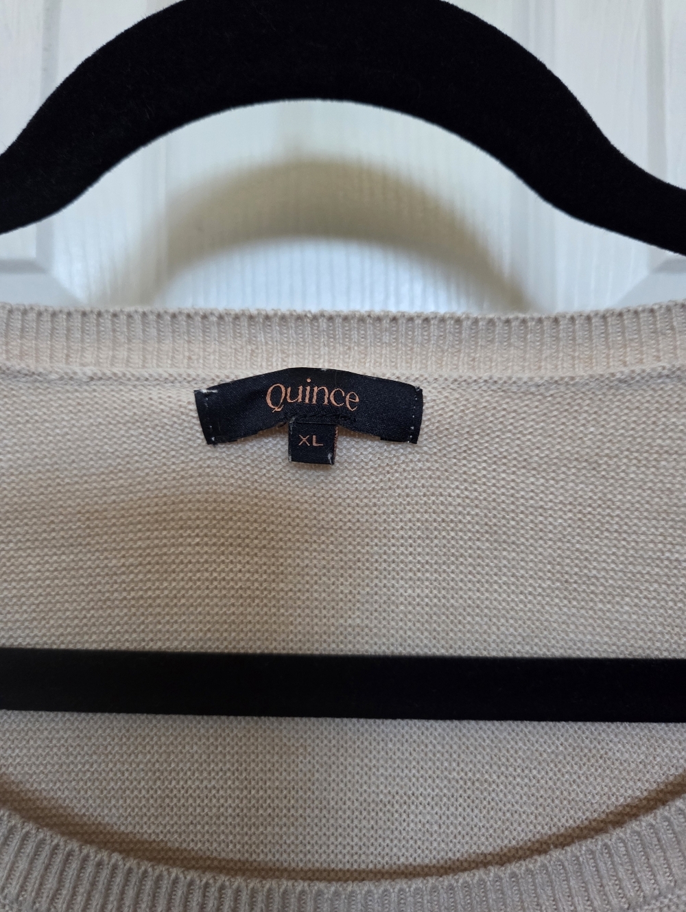 Quince Heather Oatmeal Cotton Cashmere Dolman Sweater Minimalist Contemporary XL - Picture 5 of 9